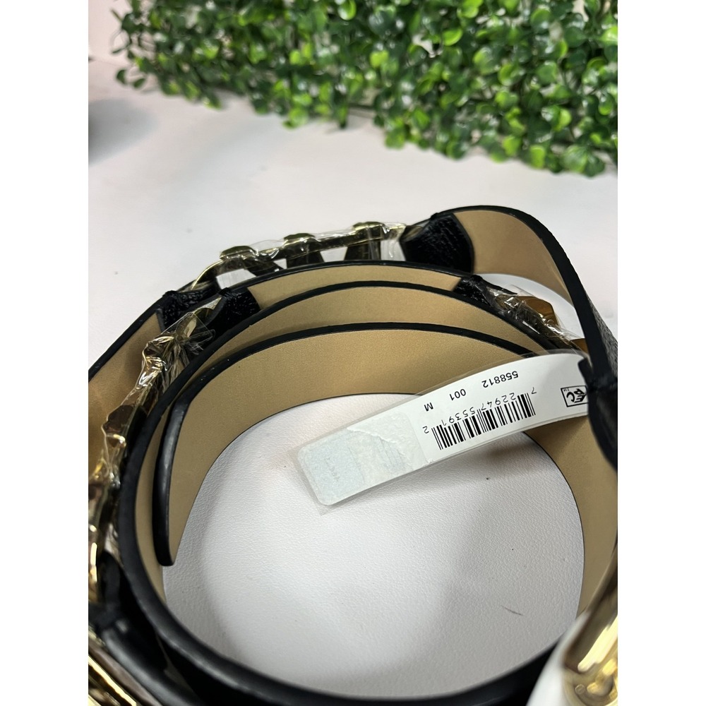 Michael Kors Women's 25mm Logo Station Black Belt Size Medium - NEW - Picture 3 of 8